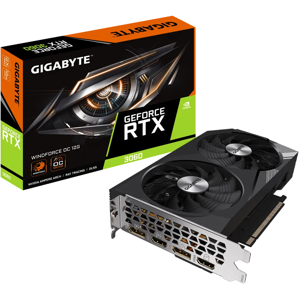 Gigabyte - 12GB GeForce RTX3060 WINDFORCE OC GV-N3060WF2OC-12GD